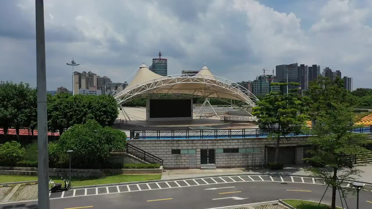 广东省广州市增城区增城广场航拍视频素材