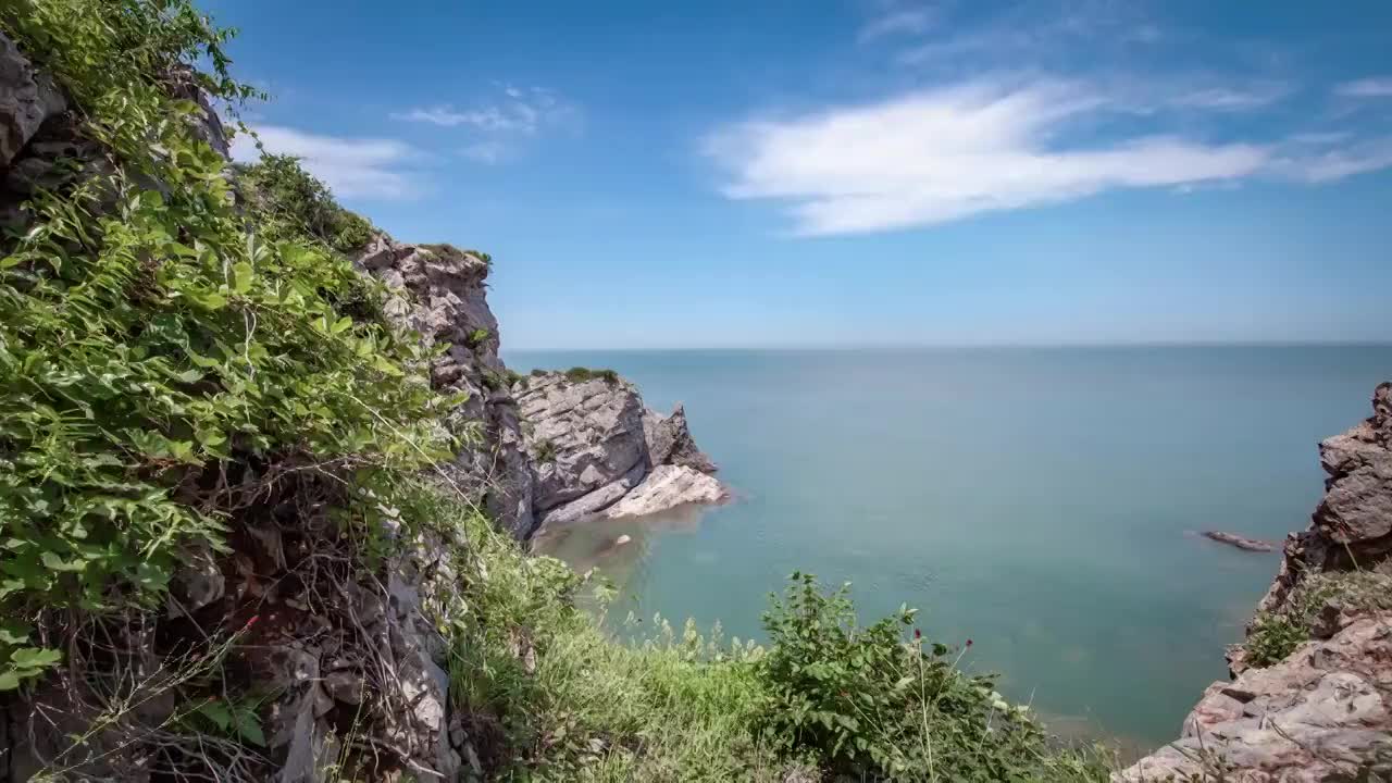 中国辽宁大连大黑石海岸风光视频素材