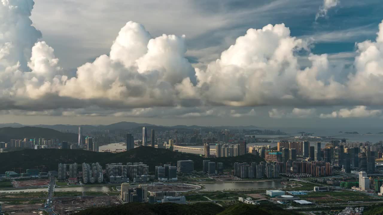 广东省珠海横琴CBD城市风光白昼延时视频素材