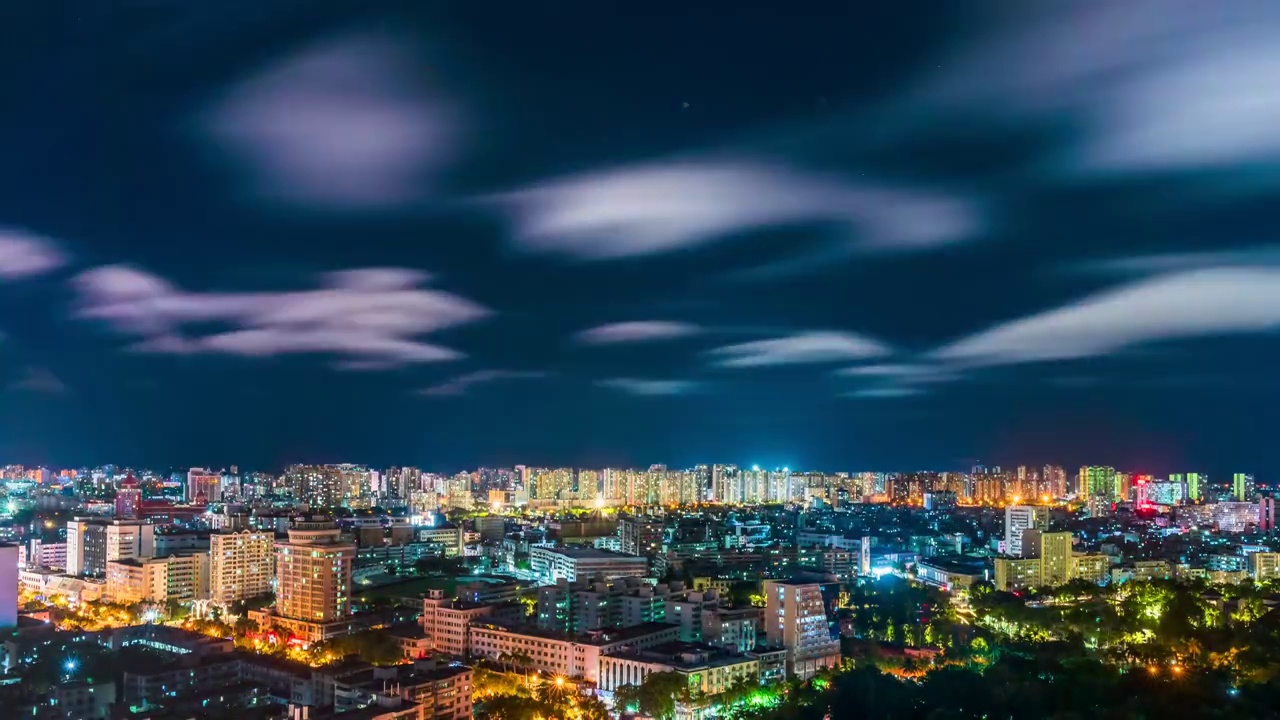 海口都市夜景延迟视频素材