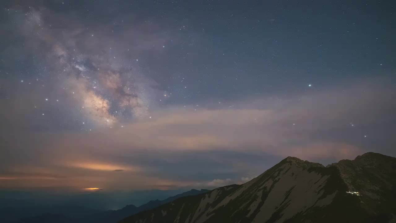 太白山银河延时视频素材