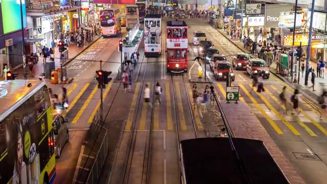 铜锣湾繁忙路口延时视频素材