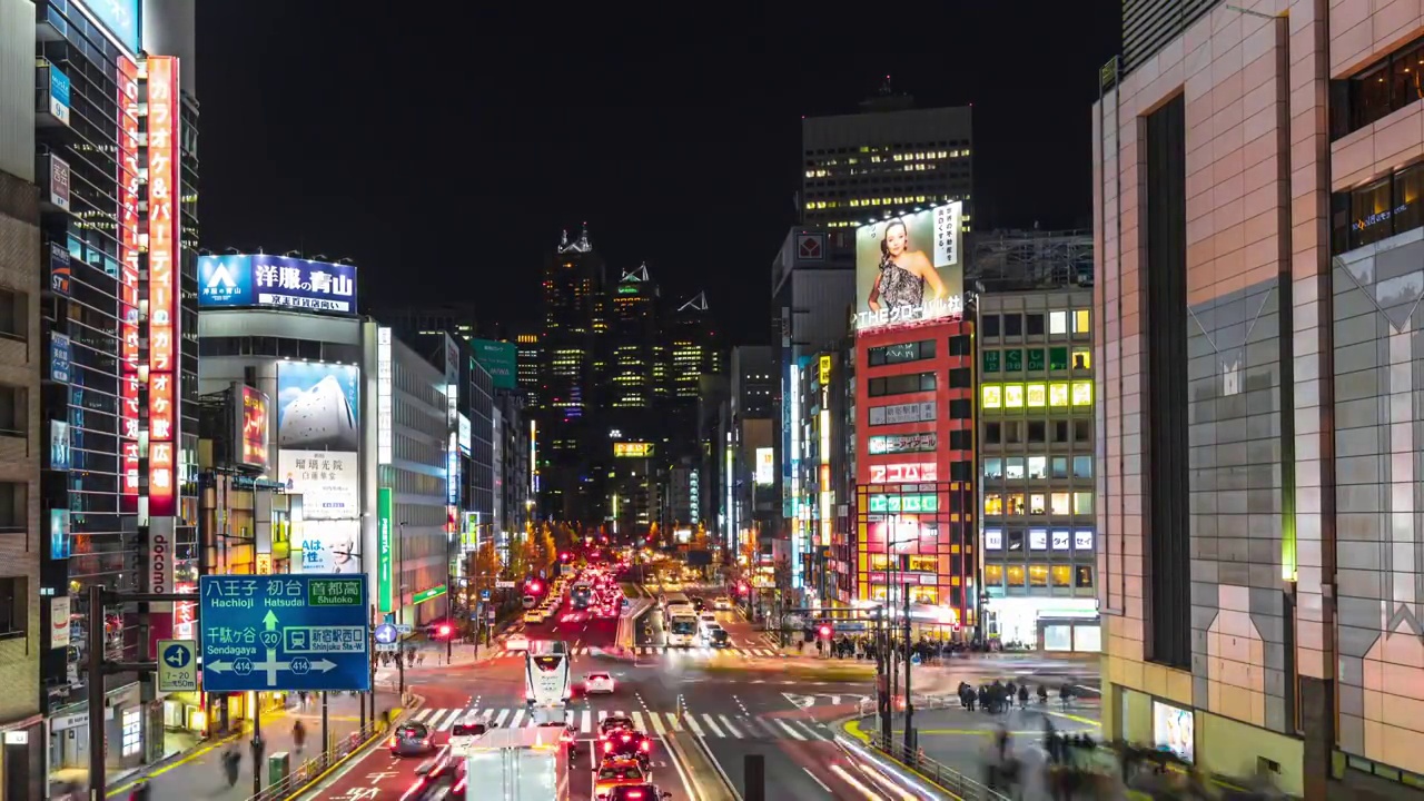 日本东京新宿车流视频下载