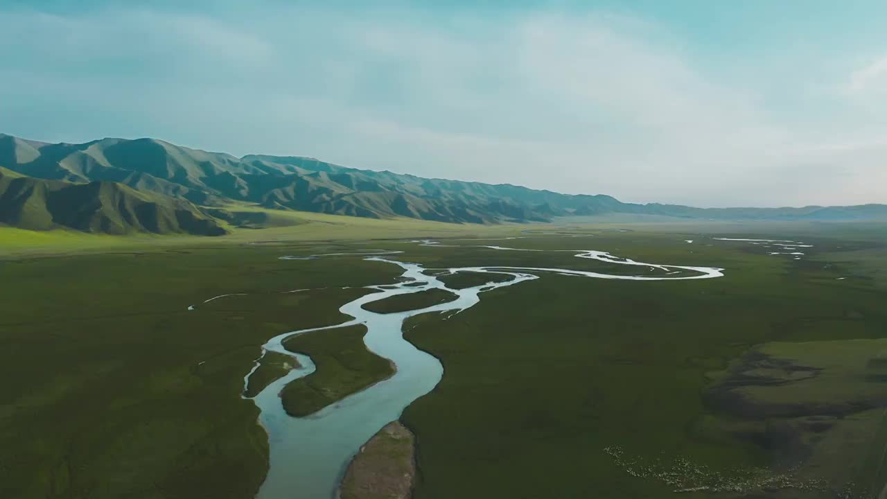 中国,自然美,风景,巴音布鲁克草原 航拍视频素材