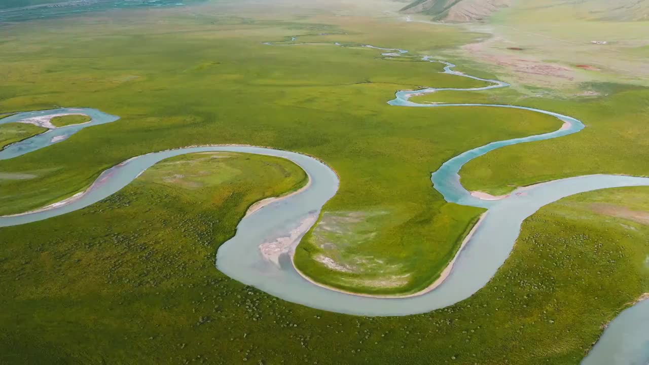 中国,自然美,风景,巴音布鲁克草原 航拍视频素材