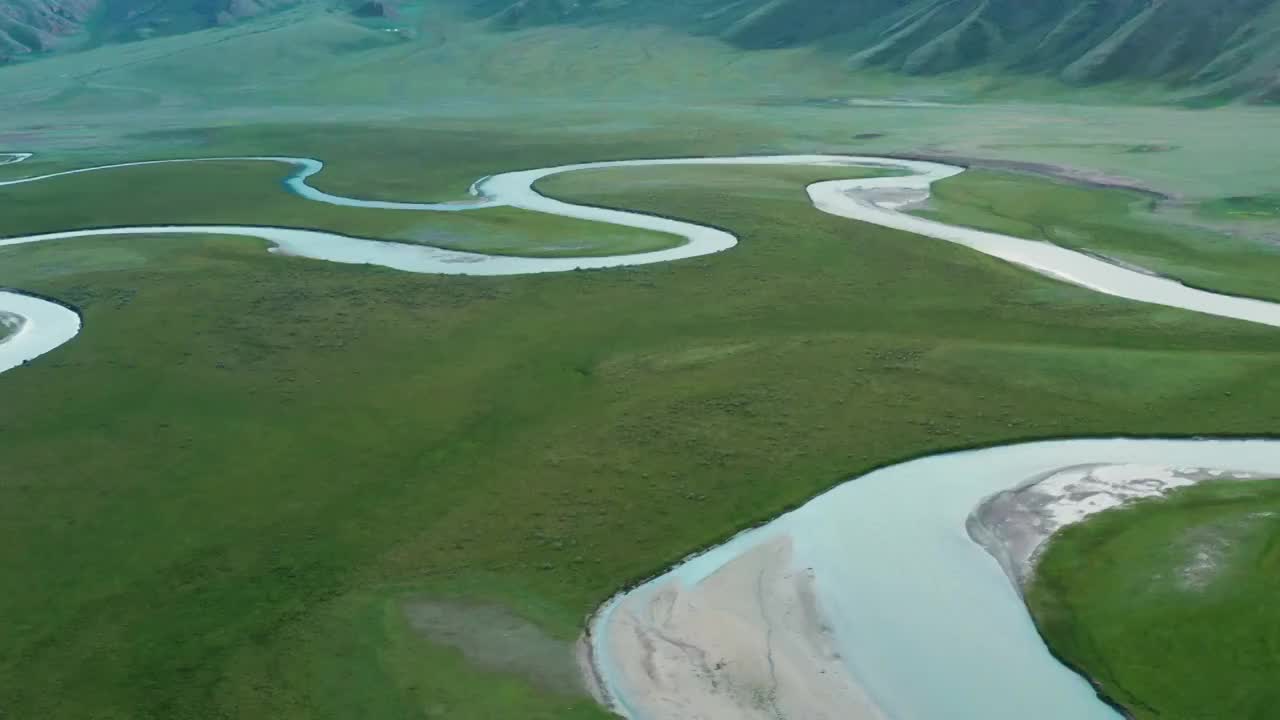 中国,自然美,风景,巴音布鲁克草原 航拍视频素材