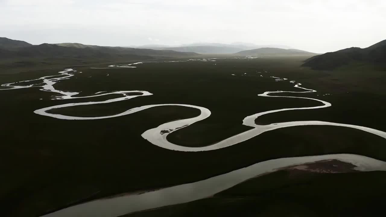 中国,自然美,风景,巴音布鲁克草原 航拍视频素材