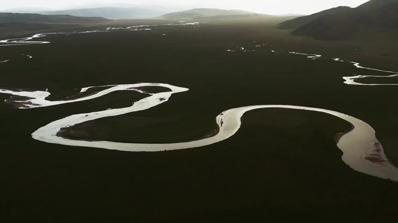 中国,自然美,风景,巴音布鲁克草原 航拍视频素材