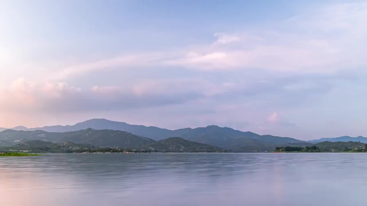 泰安黄前水库火烧云延时摄影视频素材