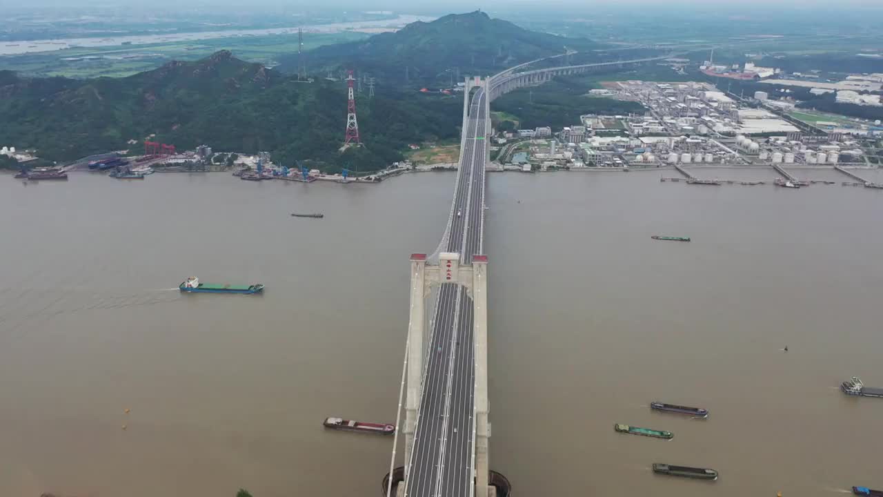 镇江五峰山长江大桥视频素材