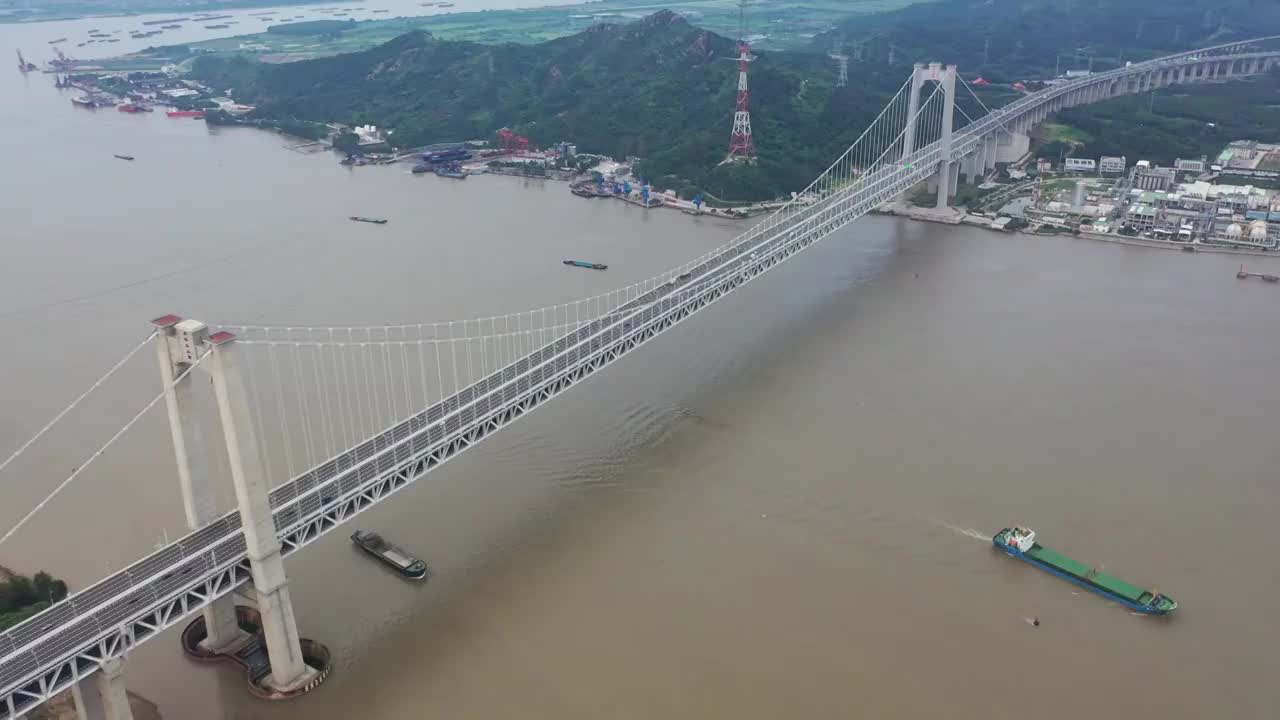 镇江五峰山长江大桥视频素材