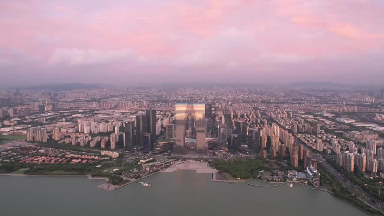 苏州 金鸡湖 东方之门 城市延时视频素材