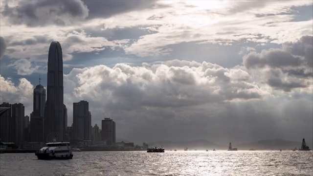 中国香港港岛阳光流云延时视频素材