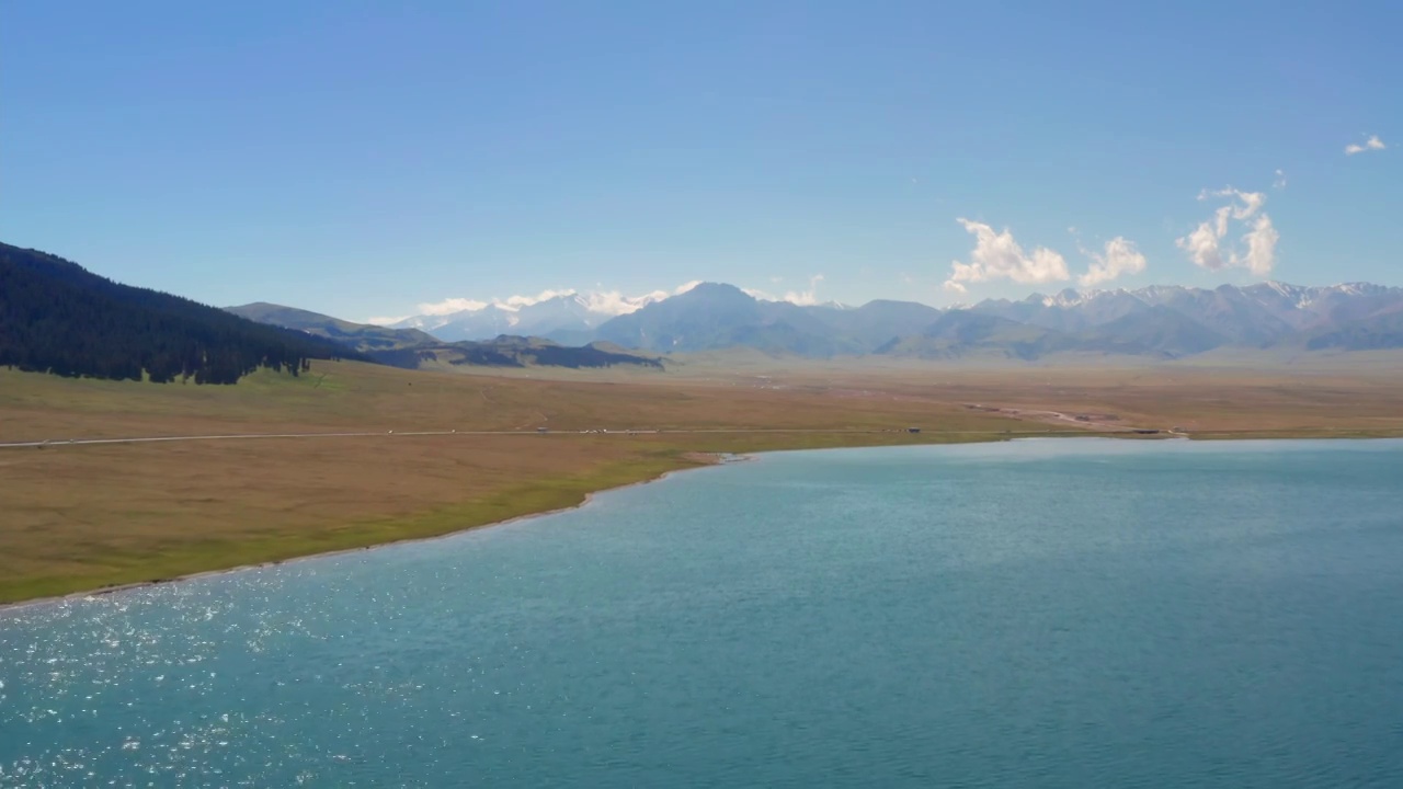 中国新疆赛里木湖夏季风景视频素材