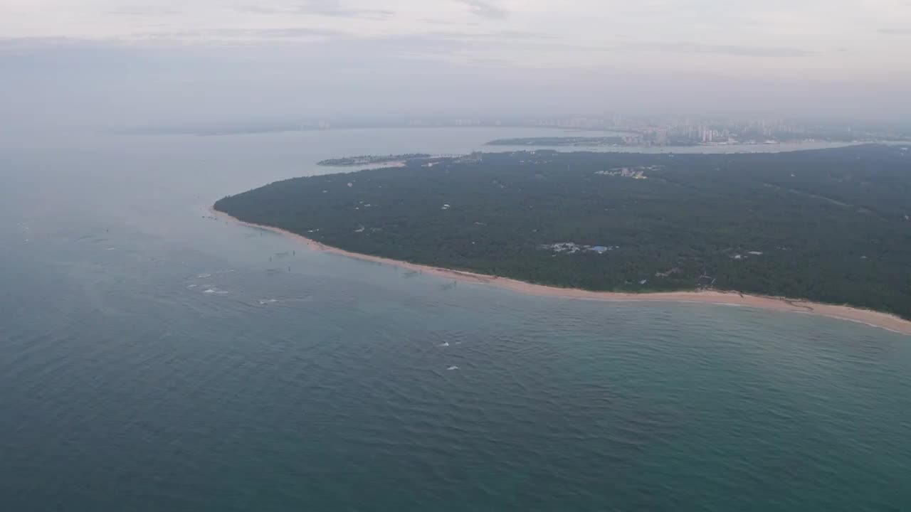 4K30P海南文昌东郊椰林海滩风光航拍视频素材