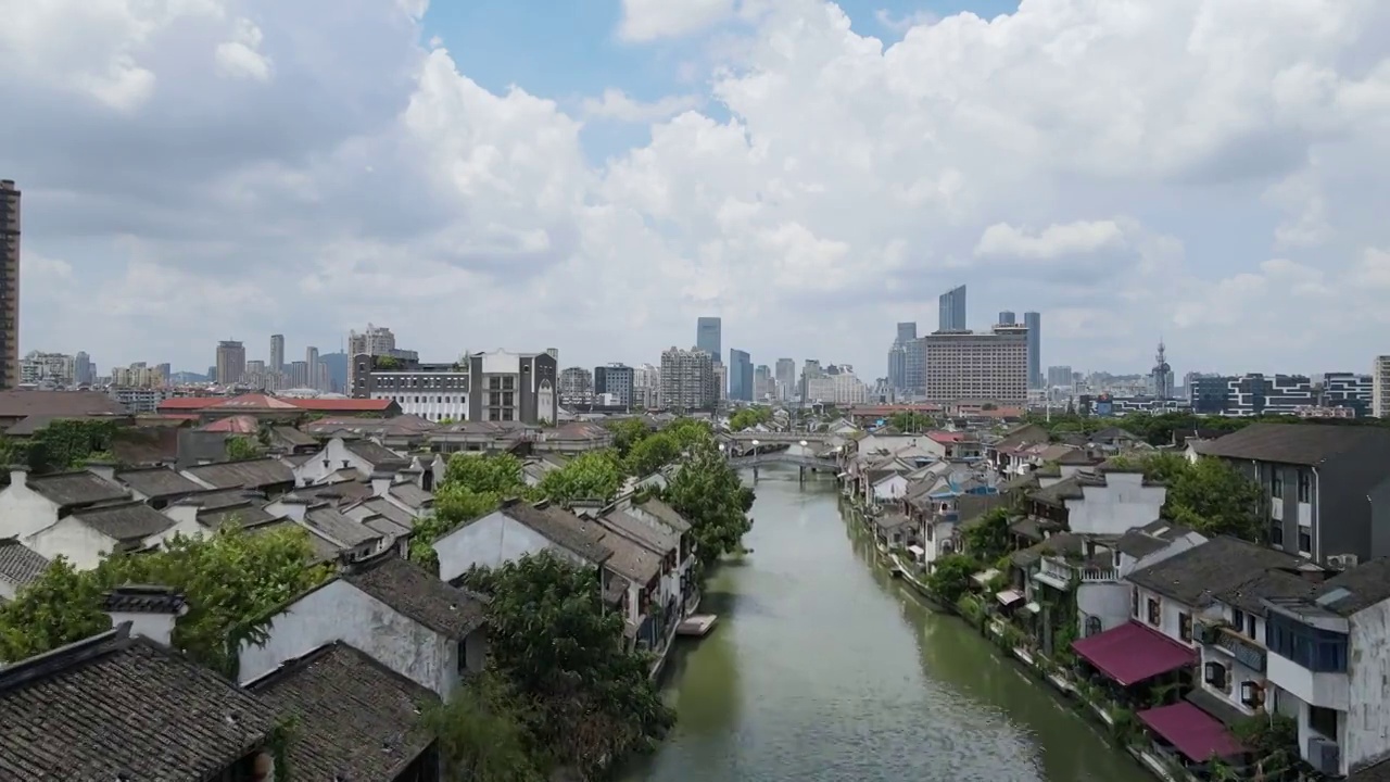 航拍清名桥古运河景区视频素材