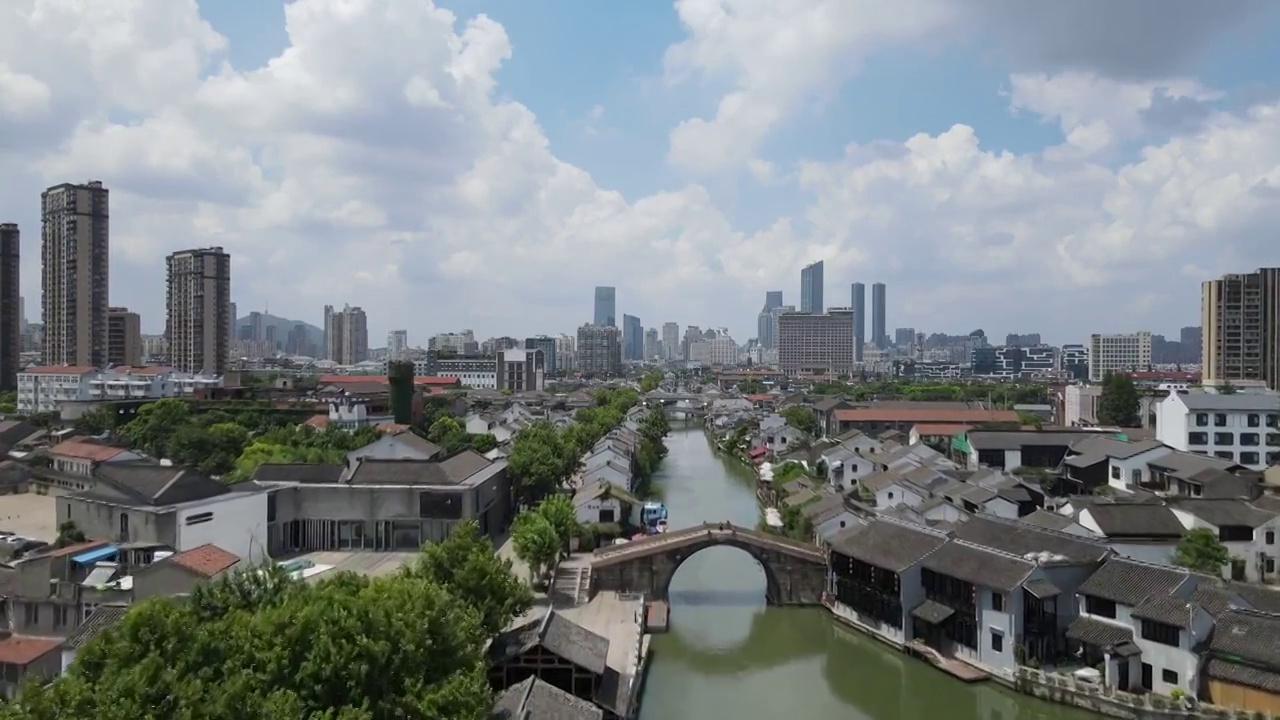 航拍清名桥古运河景区视频素材