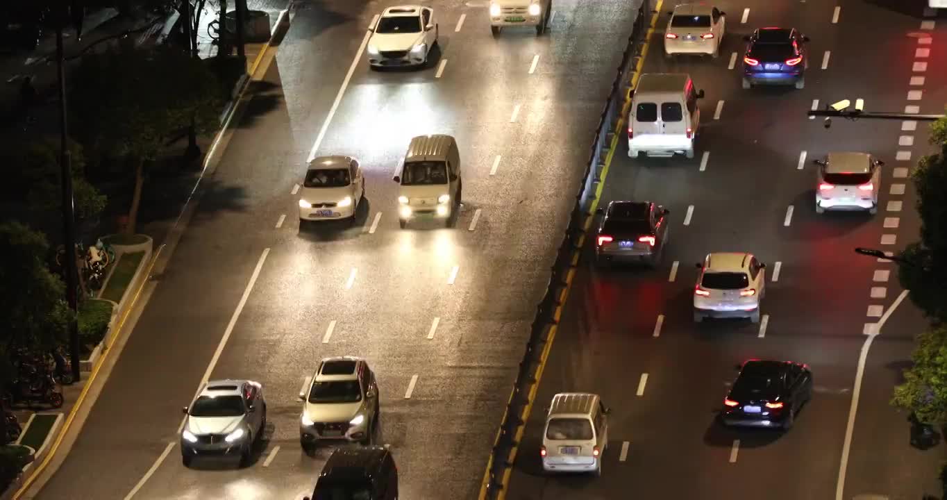 上海城市道路车流视频素材