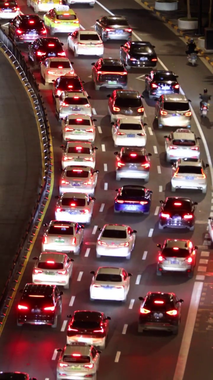 上海城市道路车流堵塞视频素材