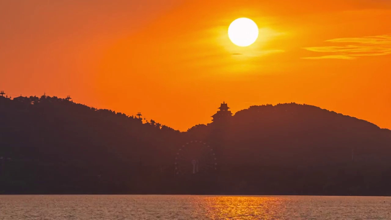 东湖磨山楚天台日出视频素材