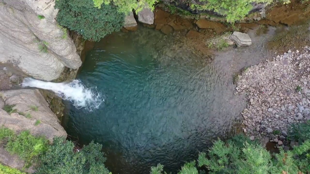 山东枣庄山亭区沧浪渊美景视频素材