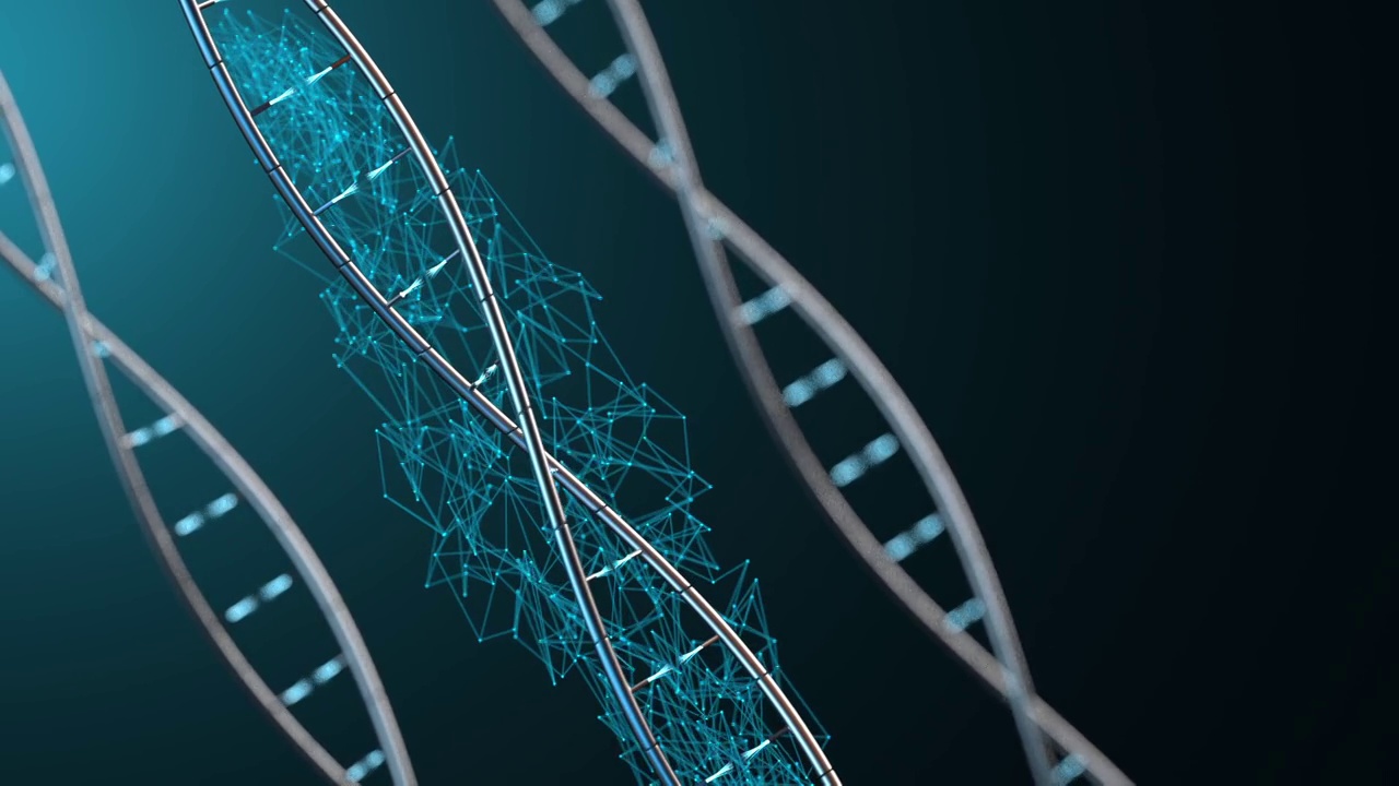 双链核糖核酸DNA，三维图形视频素材