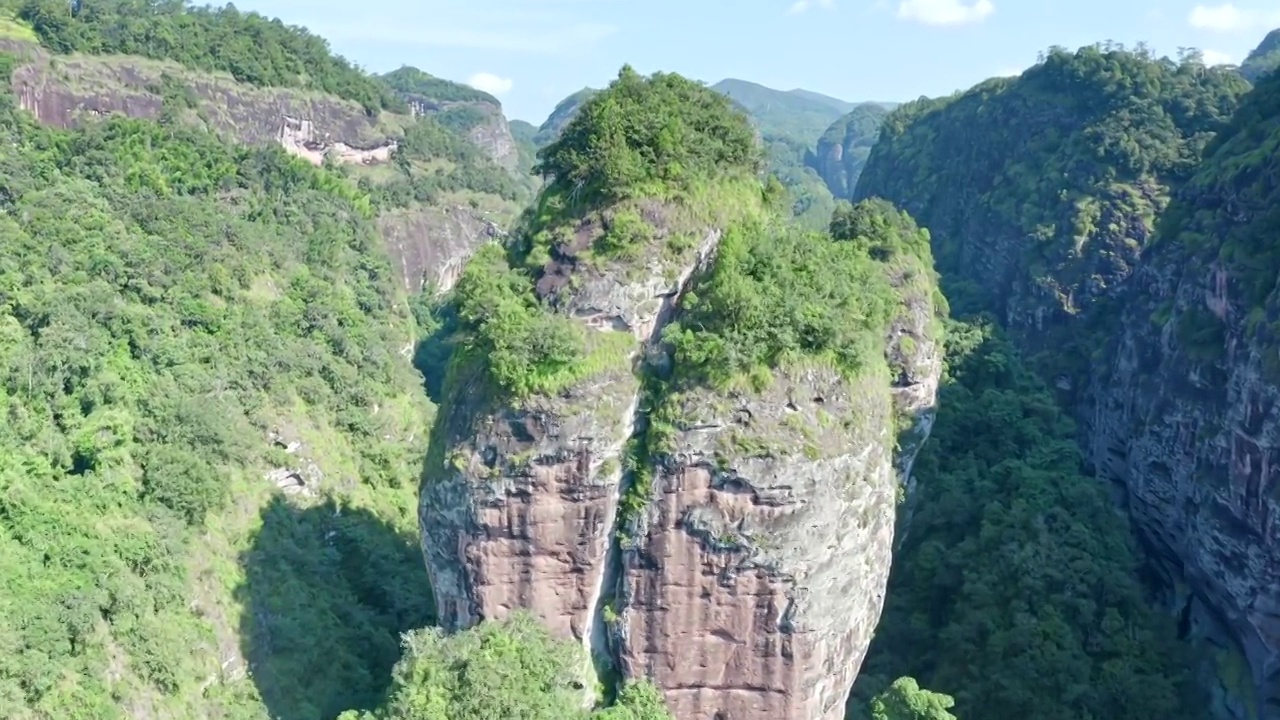 福建泰宁大金湖丹霞地貌航拍视频素材