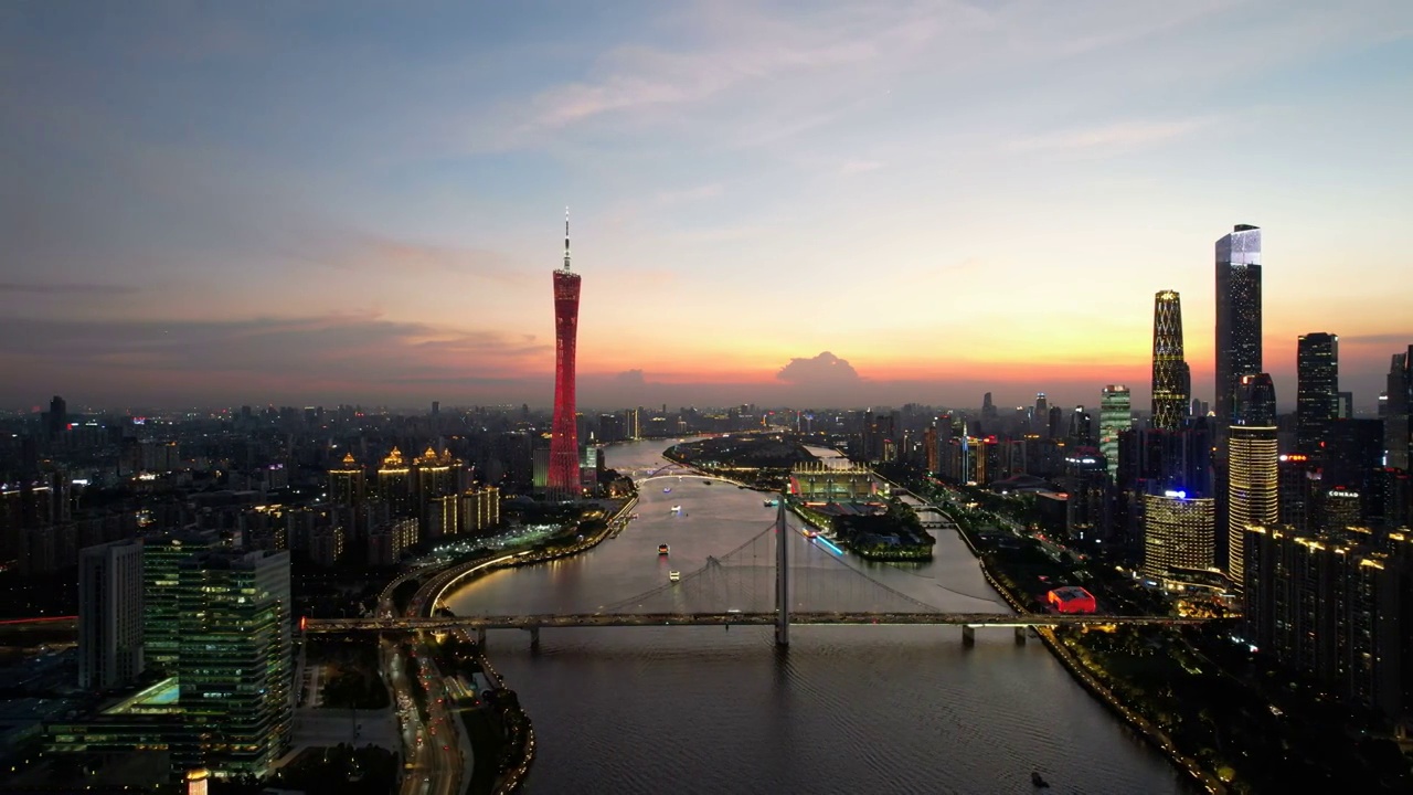 广州夜景风光视频素材