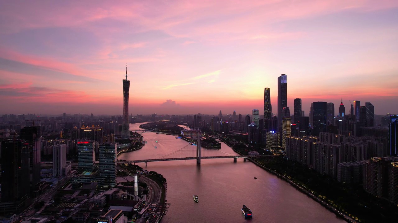 广州夜景风光视频素材