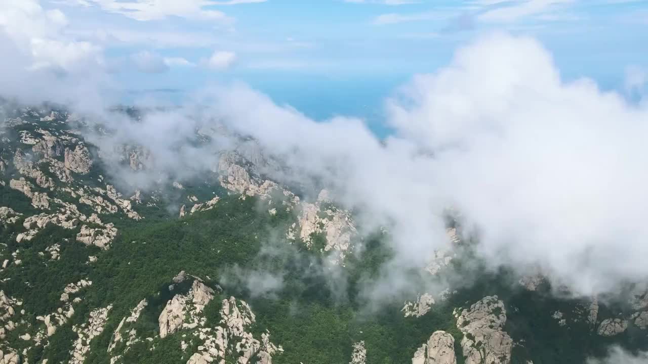 4K航拍青岛崂山巨峰线视频素材