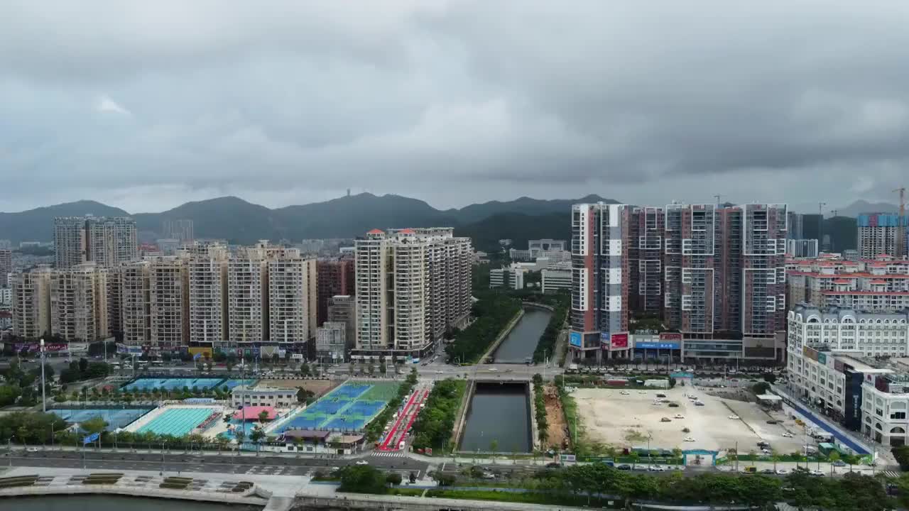 广东省汕尾城区航拍城市视频视频素材