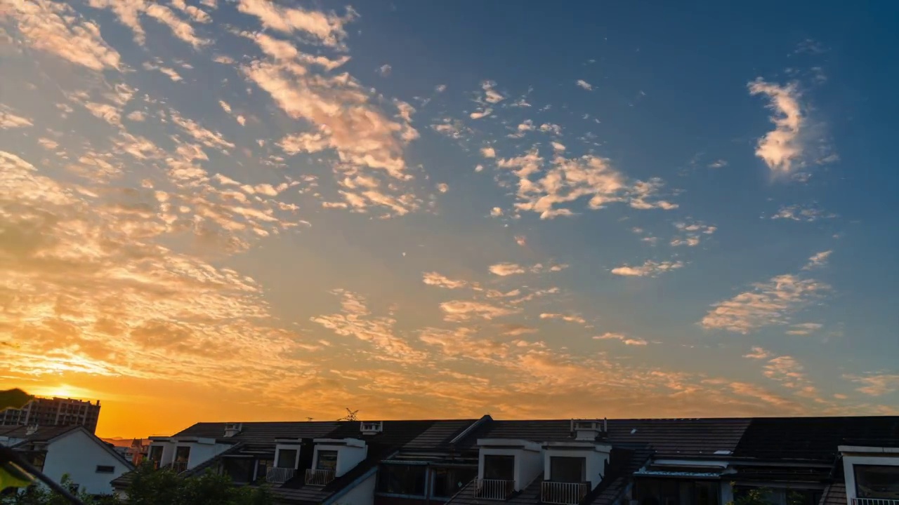 北京夏季傍晚夕阳火烧云日转夜视频素材