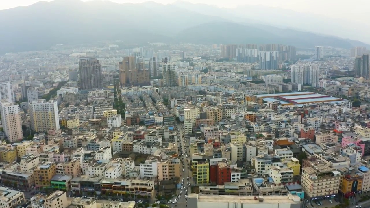 航拍云南大理市区景观视频素材