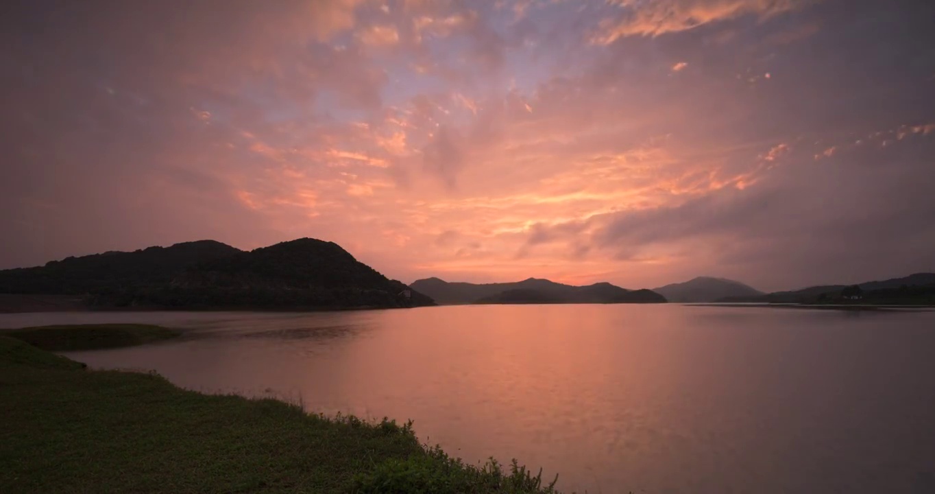 湖北京山八字门水库晚霞延时全过程视频下载