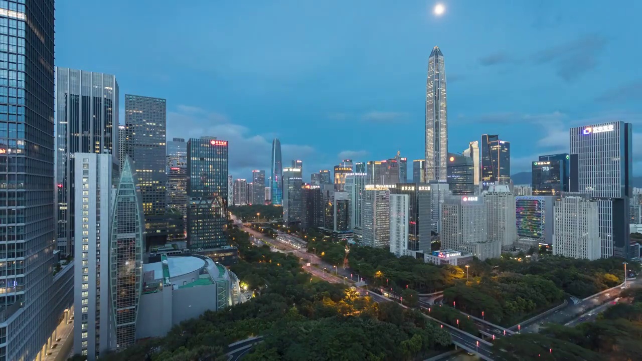 深圳福田中心区CBD夜景视频素材