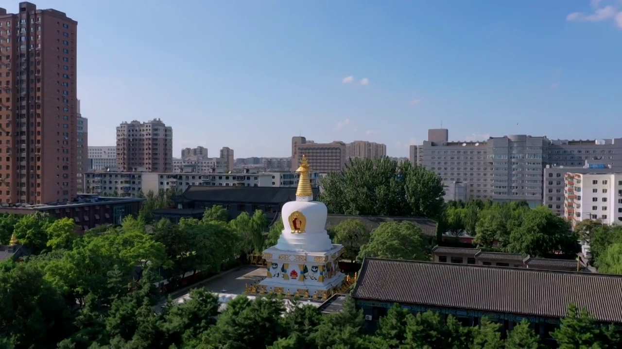 沈阳北塔逆时针环绕航拍视频素材