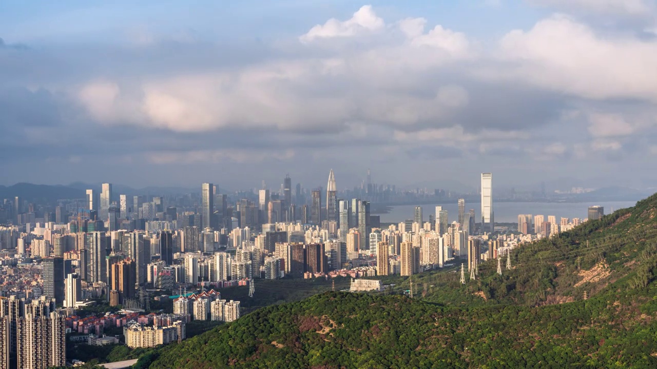 深圳市南山区傍晚城市风光空镜延时素材视频素材