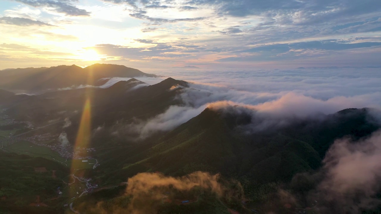 浏阳云峰台云海全景视频素材