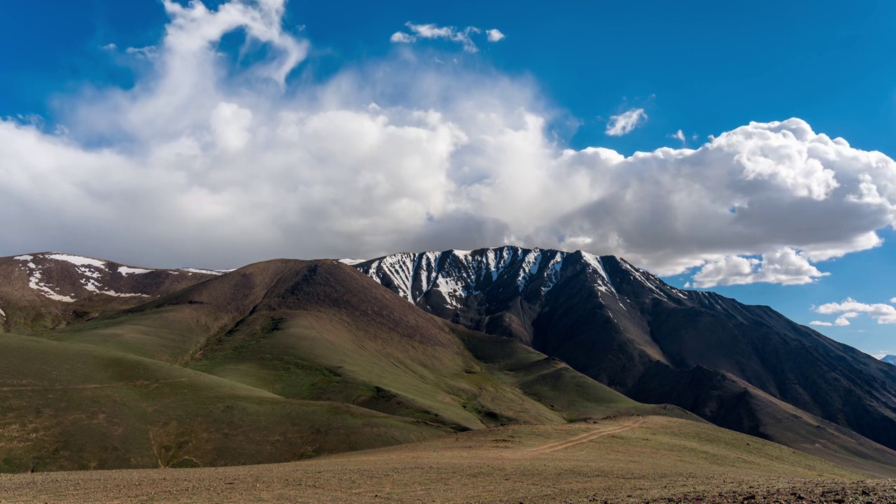 帕米尔高原的雪山,塔什库尔干,帕米尔高原,新疆维吾尔自治区视频素材