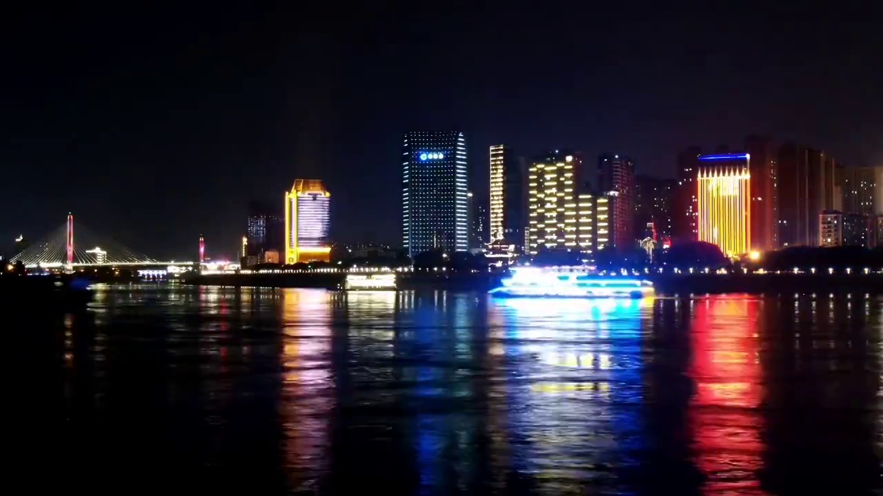 湖北省宜昌市城市夜景延时视频下载