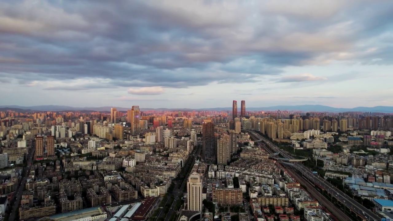 昆明西山区城市航拍视频素材