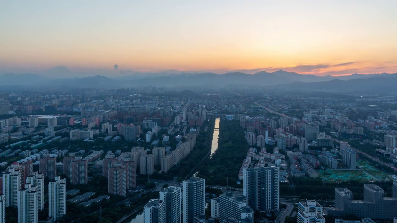 北京西部落日云霞日转夜景象视频素材