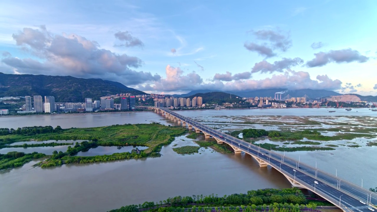 福建福州三江口大桥航拍视频下载