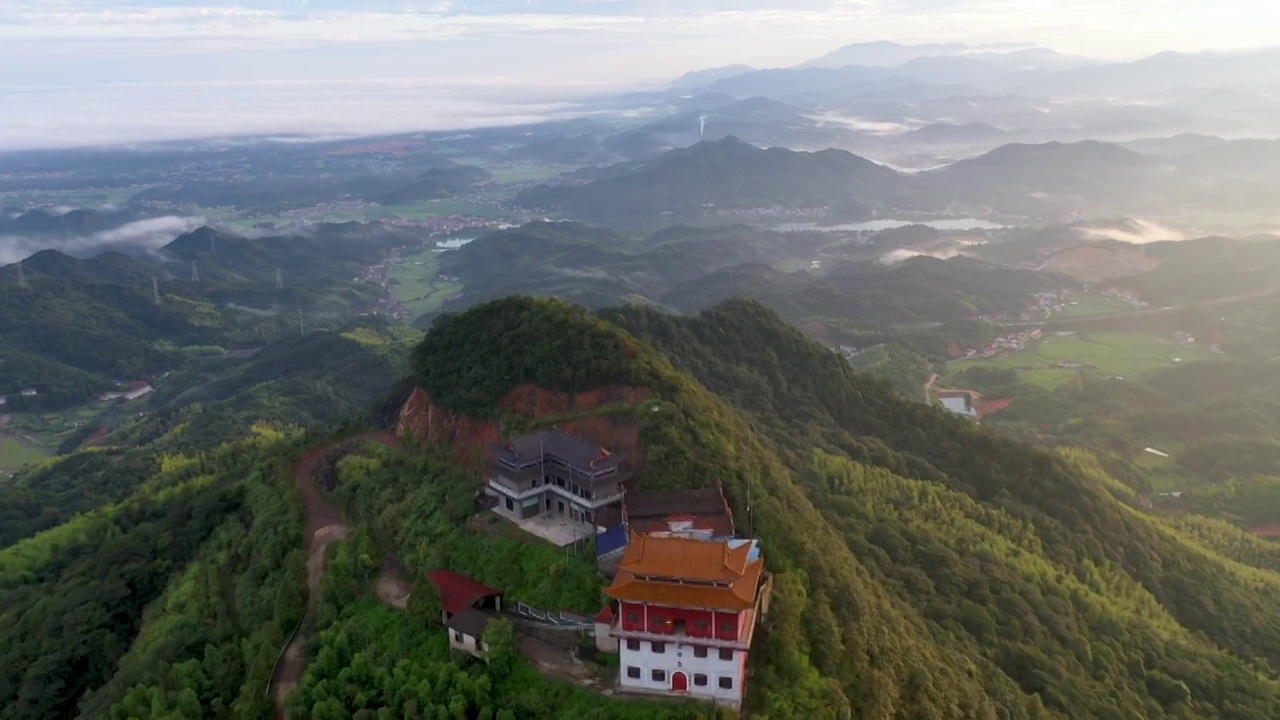 飞临浏阳云峰台古庙视频素材