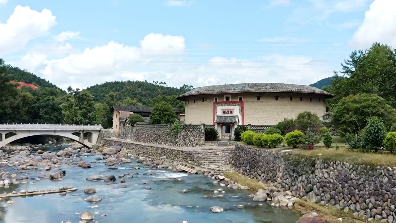 福建龙岩永定土楼振福楼视频下载