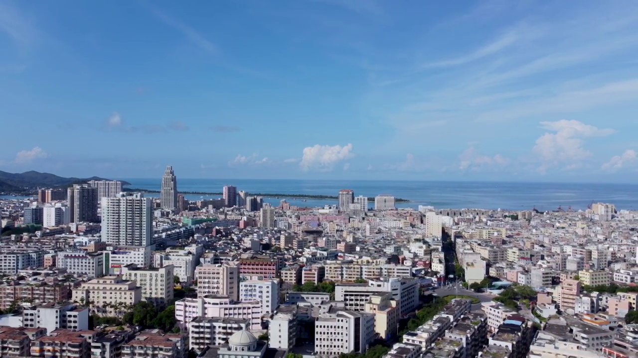 广东省汕尾市城市全景航拍视频视频素材