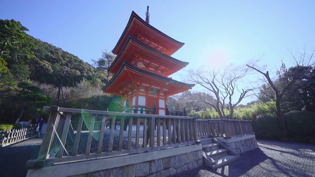 日本京都清水寺子安塔视频素材