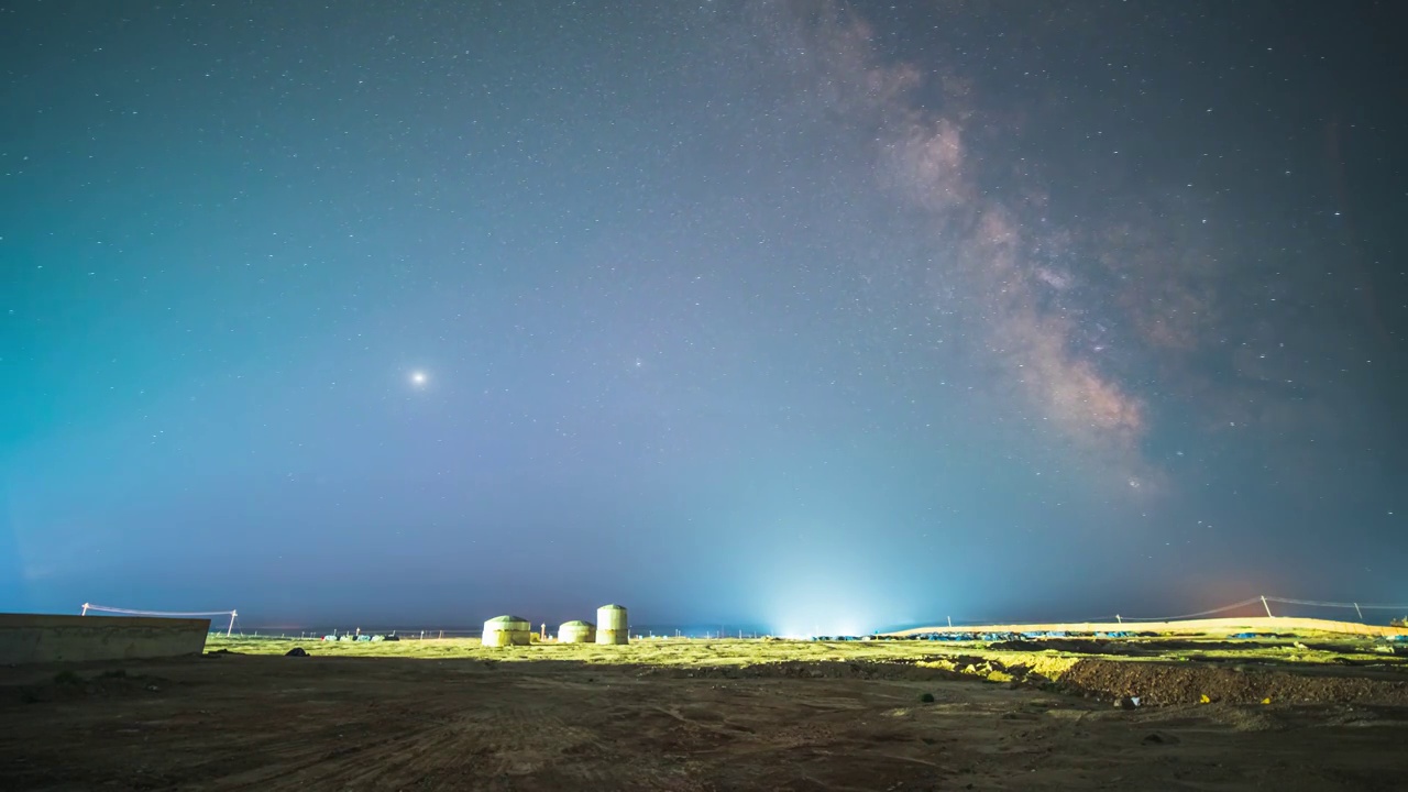 内蒙古锡林浩特星空延时摄影视频素材