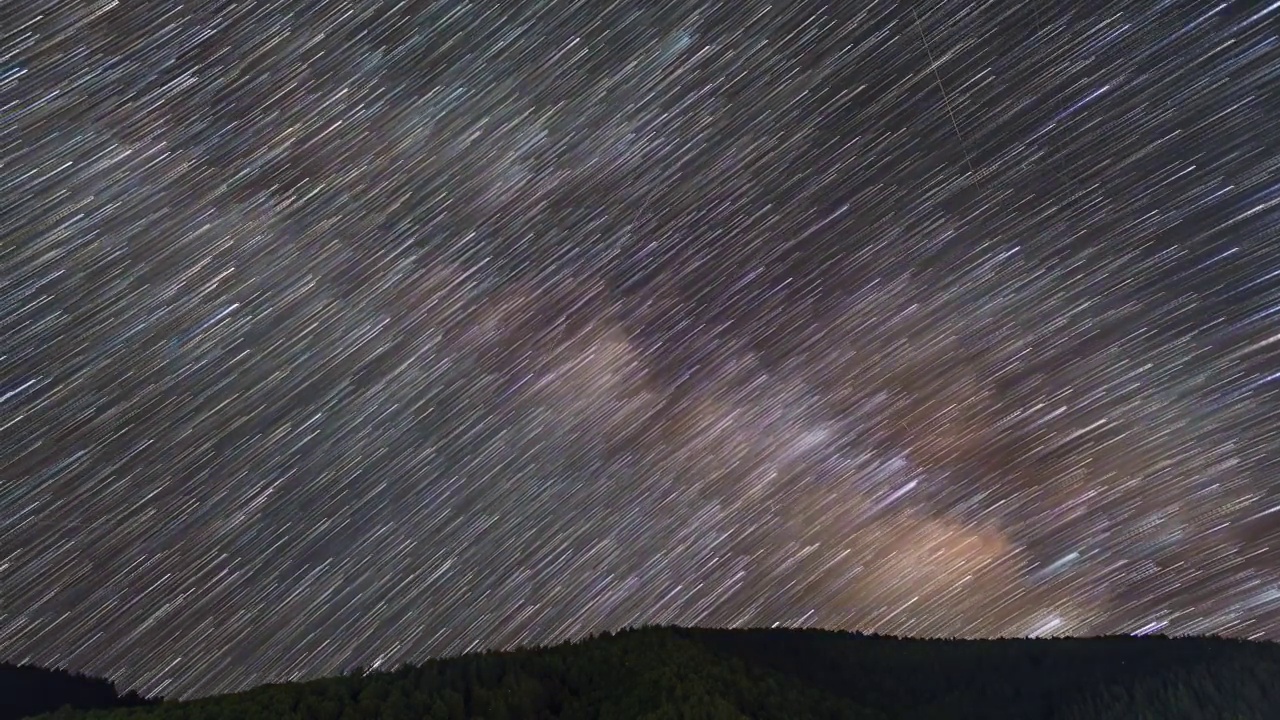 理塘格聂镇星空银河延时摄影和星轨风光视频素材