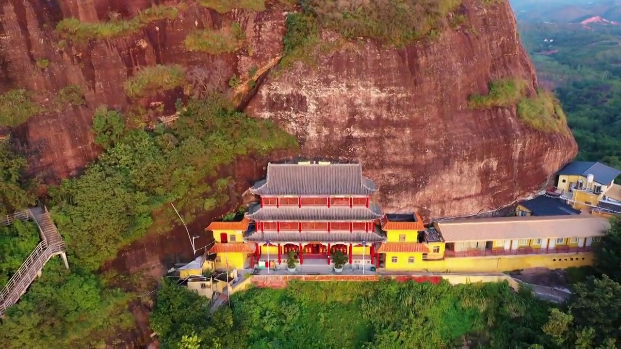 广东省河源市龙川县霍山旅游风景区航拍视频素材